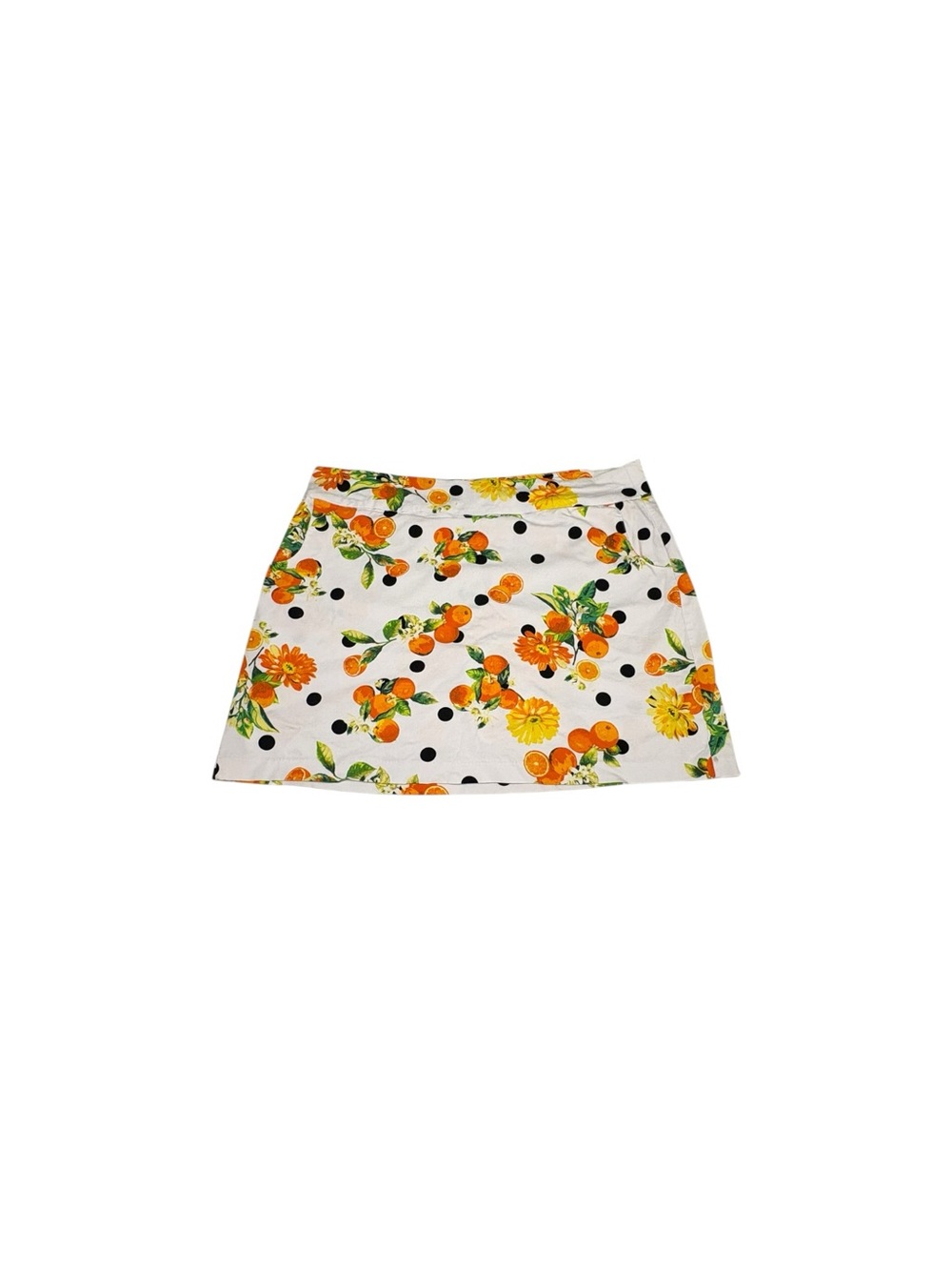 Zac & Rachel 22W Citrus Fruit Floral Polka Dot Pull On Skort Golf Resort Plus